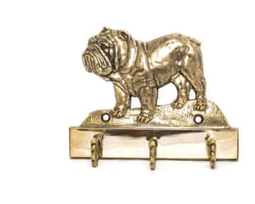 Artdog Angleški buldog, obešalnik za ključe Bulldog s psom, medeninasto držalo za pasje dodatke, elegantna dekoracija hodnika znamke Art-Dog