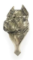 Artdog Ameriški staffordshire terier, Amstaff, Amstaf - trkalo za vrata v obliki pasje glave, medeninasto trkalo, retro dekoracija vrat Art-Dog