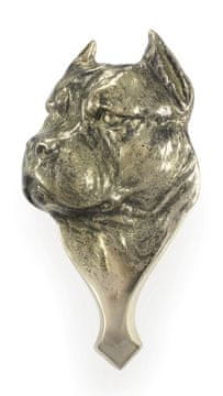 Artdog Ameriški staffordshire terier, Amstaff, Amstaf - trkalo za vrata v obliki pasje glave, medeninasto trkalo, retro dekoracija vrat Art-Dog