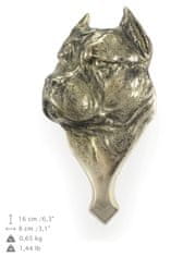 Artdog Ameriški staffordshire terier, Amstaff, Amstaf - trkalo za vrata v obliki pasje glave, medeninasto trkalo, retro dekoracija vrat Art-Dog