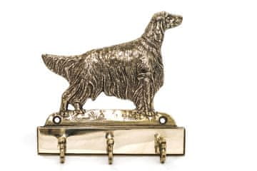 Artdog Angleški seter, Laverack - obešalnik za ključe s psom, medeninasto držalo za pasje dodatke, elegantna dekoracija hodnika znamke Art-Dog