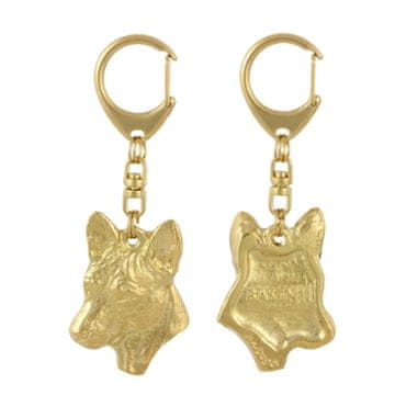 Artdog Basenji, Basenji, Kongo pes - pozlačen obesek za ključe s psom, okras za torbo, luksuzni dodatek znamke Art-Dog