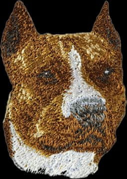 Artdog Ameriški staffordshire terier, Amstaff, Amstaf - našitek v obliki psa, vezeni našitek, edinstvena dekoracija nahrbtnika znamke Art-Dog