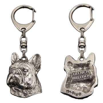 Artdog Francoski buldog II - posrebren obesek za ključe s pasjim motivom v darilni škatli, okras za torbo, obesek za nahrbtnik znamke Art-Dog