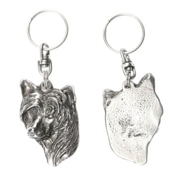 Artdog Kitajski čopasti pes - posrebren obesek za ključe v obliki psa v okrasni škatlici, okras za torbo, obesek za nahrbtnik znamke Art-Dog