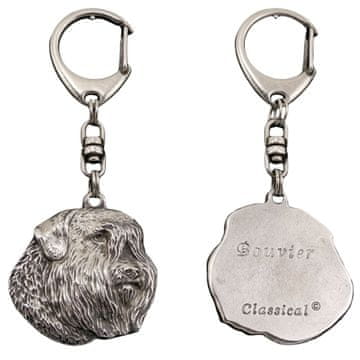Artdog Bouvier des Flandres - posrebren obesek za ključe v obliki psa v darilni škatli, okras za torbo, obesek za nahrbtnik znamke Art-Dog