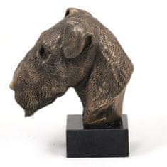 Artdog Airedale terier, Waterside terier - pasja figurica, doprsni kip na kamnitem podstavku, skulptura, trofeja za razstavo psov, Art-Dog