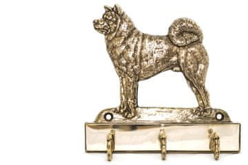 Artdog Akita, Akita Inu - obešalnik za ključe s psom, medeninasto držalo za pasje dodatke, elegantna dekoracija za hodnik znamke Art-Dog