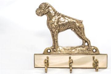 Artdog Boksar, Boksar I - obešalnik za ključe s psom, medeninasto držalo za pasje dodatke, elegantna dekoracija za hodnik znamke Art-Dog