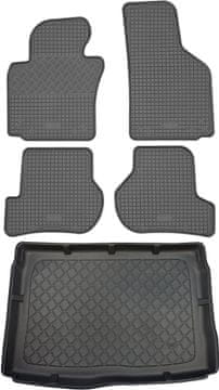 shumee Volkswagen Golf VI 5K Hatchback (3/5 vrat) od 09.2008-09.2012 komplet - gumijaste avtotesnine + zaščitna preproga za prtljažnik