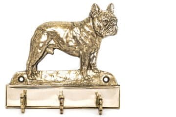 Artdog Francoski buldog - obešalnik za ključe s psom, medeninasto držalo za pasje dodatke, elegantna dekoracija hodnika znamke Art-Dog