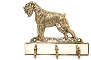 Artdog Šnavcer, Šnavcer - obešalnik za ključe s psom, medeninasto držalo za pasje dodatke, elegantna dekoracija hodnika znamke Art-Dog