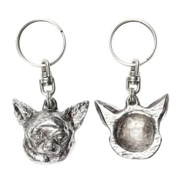 Artdog Kratkodlaka čivava - posrebren obesek za ključe za psa v okrasni škatlici, okras za torbo, obesek za nahrbtnik znamke Art-Dog