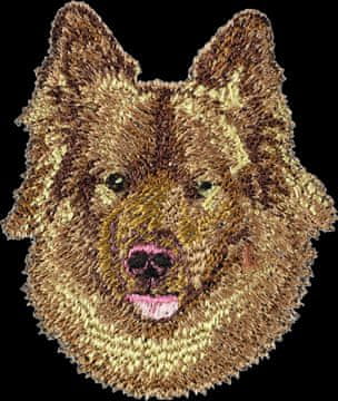 Artdog Evrazijsko grmovje, evrazijski ovčar - našitek v obliki psa, vezeni našitek, edinstvena dekoracija nahrbtnika znamke Art-Dog