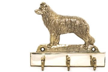 Artdog Border Collie - obešalnik za ključe s psom, medeninasto držalo za pasje dodatke, elegantna dekoracija hodnika znamke Art-Dog