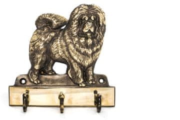 Artdog Chow Chow - obešalnik za ključe s psom, medeninasto držalo za pasje dodatke, elegantna dekoracija za hodnik znamke Art-Dog
