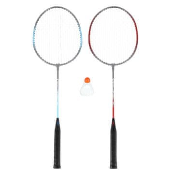 Northix Komplet za badminton, 2 jeklena loparja + loparji