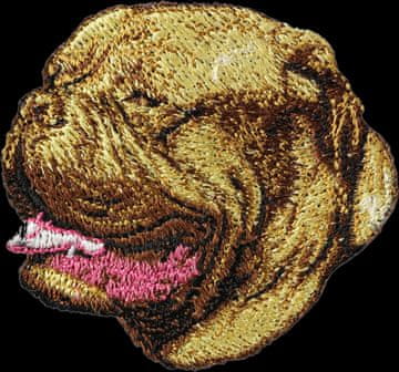 Artdog Bordeauxska doga, francoski mastif - našitek v obliki psa, vezen našitek, edinstvena dekoracija nahrbtnika znamke Art-Dog