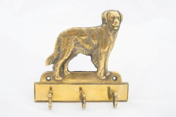 Artdog Hovawart - obešalnik za ključe s psom, medeninasto držalo za pasje dodatke, elegantna dekoracija za hodnik znamke Art-Dog