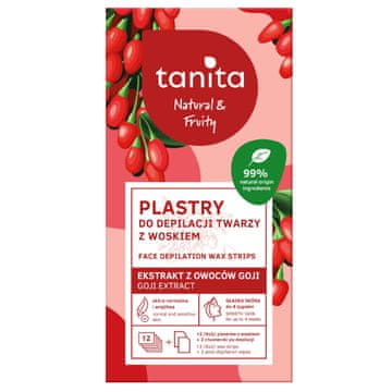 MIRACULUM Tanita Natural & Fruity depilacijski trakovi za obraz - z izvlečkom goji sadja 12 kosov (6x2) + 2 robčka za po depilaciji