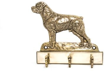 Artdog Rotvajler - obešalnik za ključe s psom, medeninasto držalo za pasje dodatke, elegantna dekoracija hodnika znamke Art-Dog