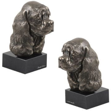 Artdog Ameriški koker španjel - pasja figurica, doprsni kip na kamnitem podstavku, skulptura, trofeja za razstavo psov, Art-Dog