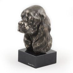Artdog Ameriški koker španjel - pasja figurica, doprsni kip na kamnitem podstavku, skulptura, trofeja za razstavo psov, Art-Dog