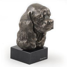 Artdog Ameriški koker španjel - pasja figurica, doprsni kip na kamnitem podstavku, skulptura, trofeja za razstavo psov, Art-Dog