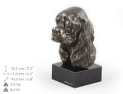 Artdog Ameriški koker španjel - pasja figurica, doprsni kip na kamnitem podstavku, skulptura, trofeja za razstavo psov, Art-Dog