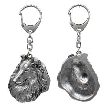 Artdog Rough Collie - posrebren obesek za ključe za psa v darilni škatli, okras za torbico, obesek za nahrbtnik znamke Art-Dog