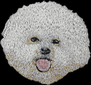 Artdog Bišon Frize, pes s Tenerifov I - našitek v obliki psa, vezeni našitek, edinstvena dekoracija nahrbtnika znamke Art-Dog