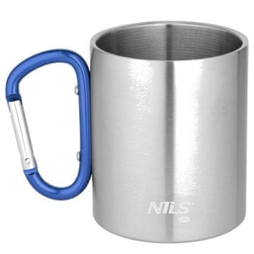 Northix Skodelica za kampiranje, karabin, 300 ml nerjaveče jeklo, modra