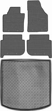 shumee Volkswagen Touran I Minivan od letnikov 2010-2015 komplet - gumijaste avtotesnine + zaščitna preproga za prtljažnik