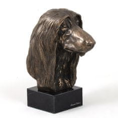 Artdog Afganistanski hrt - pasja figurica, doprsni kip na kamnitem podstavku, skulptura, trofeja za razstavo psov, Art-Dog