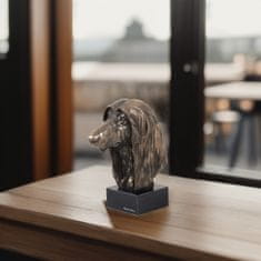 Artdog Afganistanski hrt - pasja figurica, doprsni kip na kamnitem podstavku, skulptura, trofeja za razstavo psov, Art-Dog