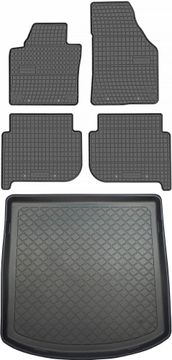 shumee Volkswagen Touran I 1T VAN od letnikov 2003-2010 komplet - gumijaste avtotesnine + zaščitna preproga za prtljažnik