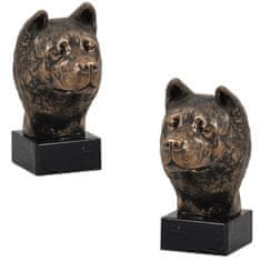 Artdog Akita, Akita Inu - pasja figurica, doprsni kip na kamnitem podstavku, skulptura, trofeja za razstavo psov, Art-Dog
