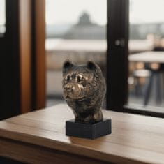 Artdog Akita, Akita Inu - pasja figurica, doprsni kip na kamnitem podstavku, skulptura, trofeja za razstavo psov, Art-Dog
