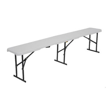 Northix Zložljiva vrtna klop, bela, 180 cm