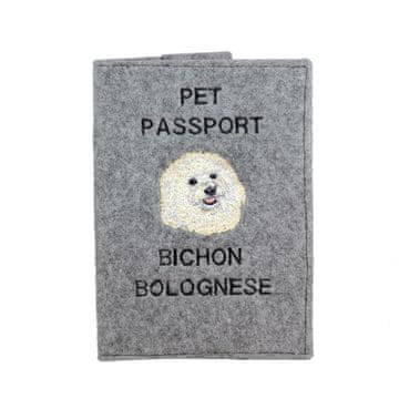 Artdog Bišon Frize, pes s Tenerifov - etui za pasji potni list, ovitek za dokumente, darilo za potovanje znamke Art-Dog