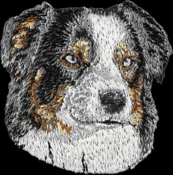 Artdog Avstralski ovčar, Aussie - našitek v obliki psa, vezeni našitek, edinstvena dekoracija nahrbtnika znamke Art-Dog