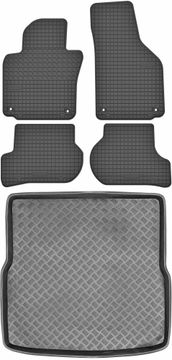 shumee Volkswagen Golf VI Kombi od 2007-2013 komplet - gumijasti tepihi + tepih za prtljažnik
