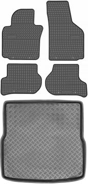 shumee Volkswagen Golf VI Kombi od 2008-2013 komplet - gumijasti tepihi + tepih za prtljažnik
