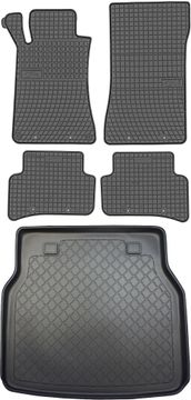 shumee Mercedes C-razred W203 Kombi od 2001-11/2007 komplet - gumijaste avtotesnine + zaščitna preproga za prtljažnik