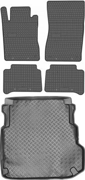 shumee Mercedes E-razred W211 limuzina od 2002-2009 komplet - gumijaste avtotesnine + zaščitna preproga za prtljažnik