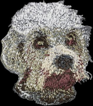 Artdog Dandie Dinmont terier - našitek v obliki psa, vezeni našitek, edinstvena dekoracija nahrbtnika znamke Art-Dog