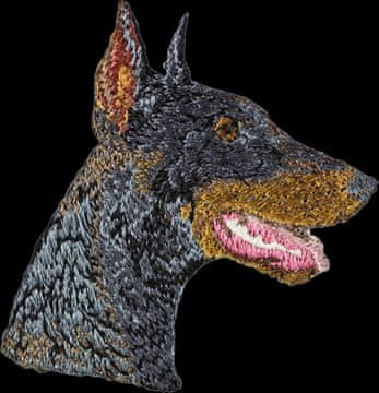 Artdog Doberman, Dobermann I - našitek v obliki psa, vezeni našitek, edinstvena dekoracija nahrbtnika znamke Art-Dog
