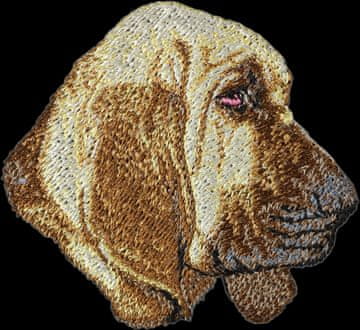Artdog Krvosledec, pes sv. Huberta - našitek v obliki psa, vezeni našitek, edinstvena dekoracija nahrbtnika Art-Dog