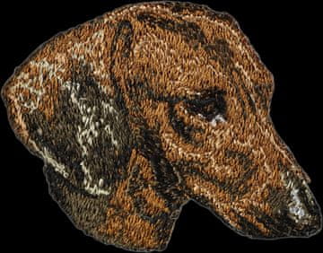 Artdog Kratkodlaki jazbečar - našitek v obliki psa, vezeni našitek, edinstvena dekoracija nahrbtnika znamke Art-Dog