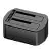 Priklopna postaja CoreParts RGB Gaming USB 3.0 za trdi disk, kloniranje, dvojni reži, MS-Cloner-SATA 2.5-3.5